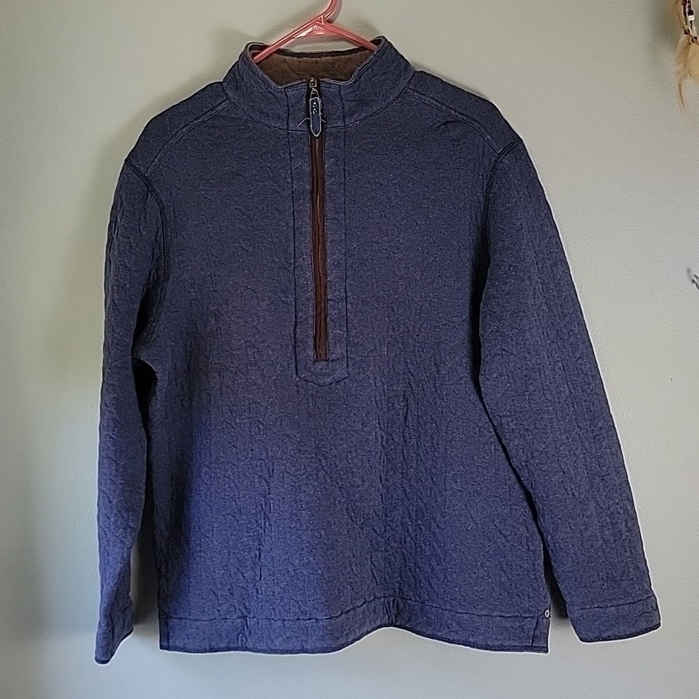 Tommy Bahama Quilted Reversible 1/4 Zip Mock neck sweater